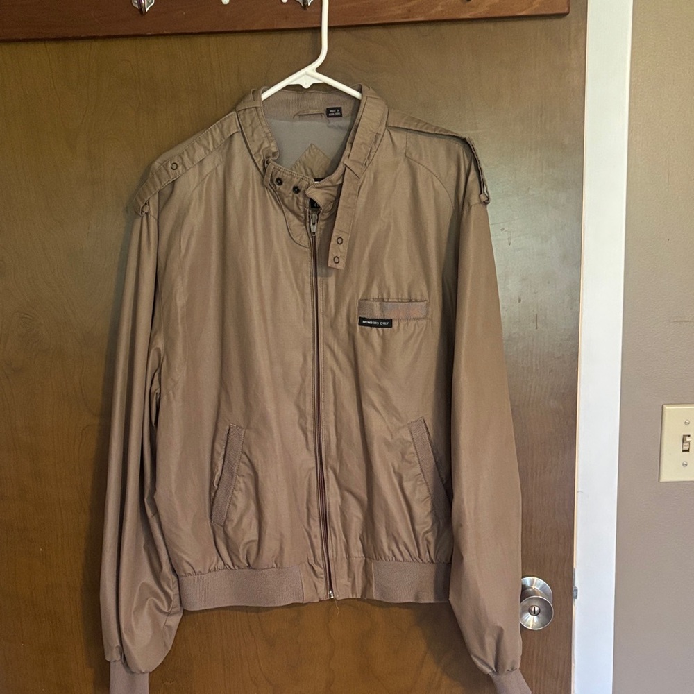 Members Only Tan Lightweight Bomber Jacket